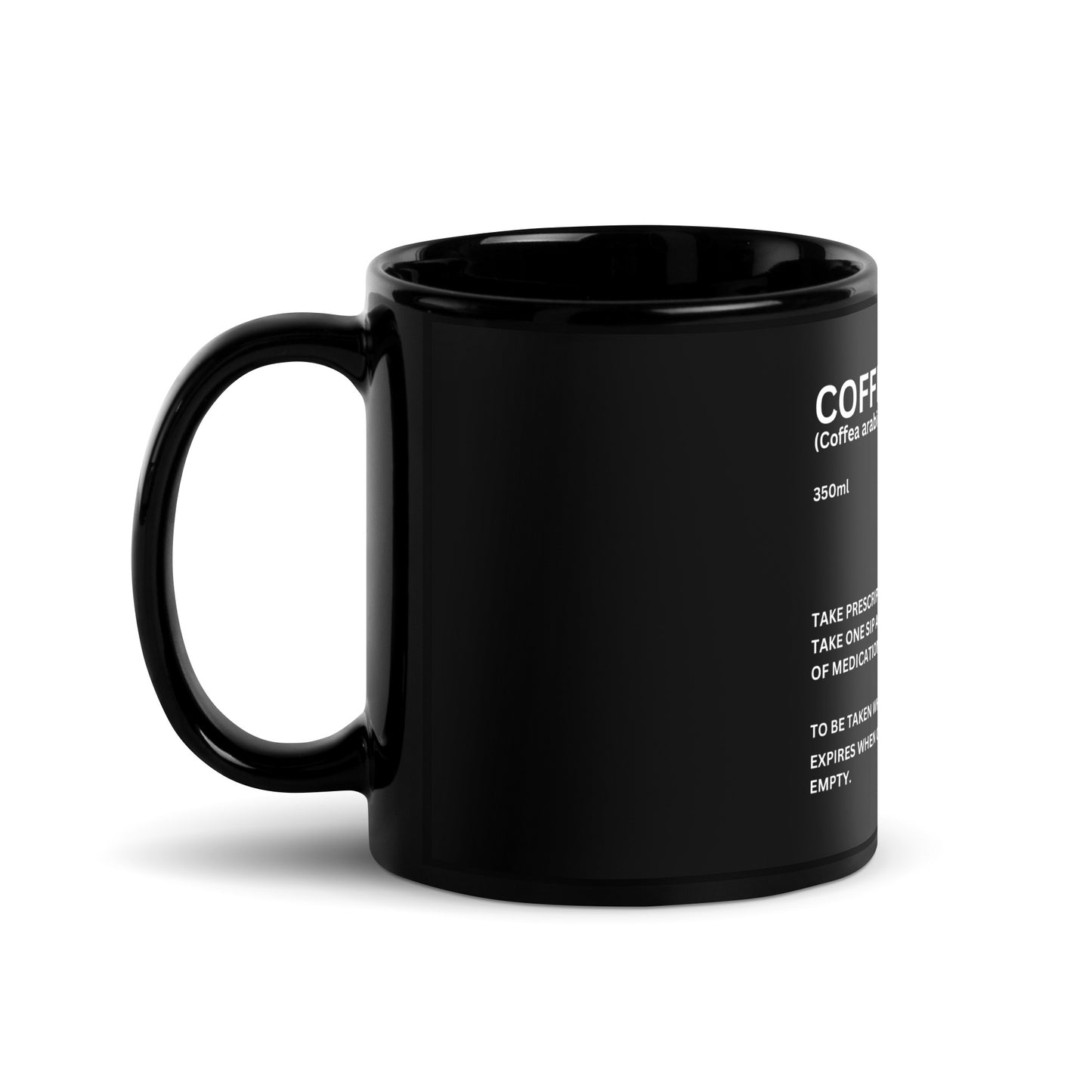 Black CaféScript Glossy Mug