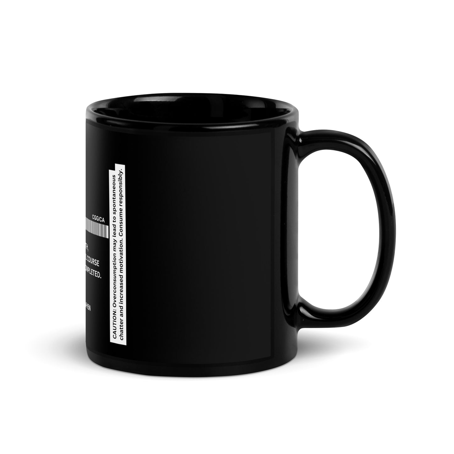 Black CaféScript Glossy Mug