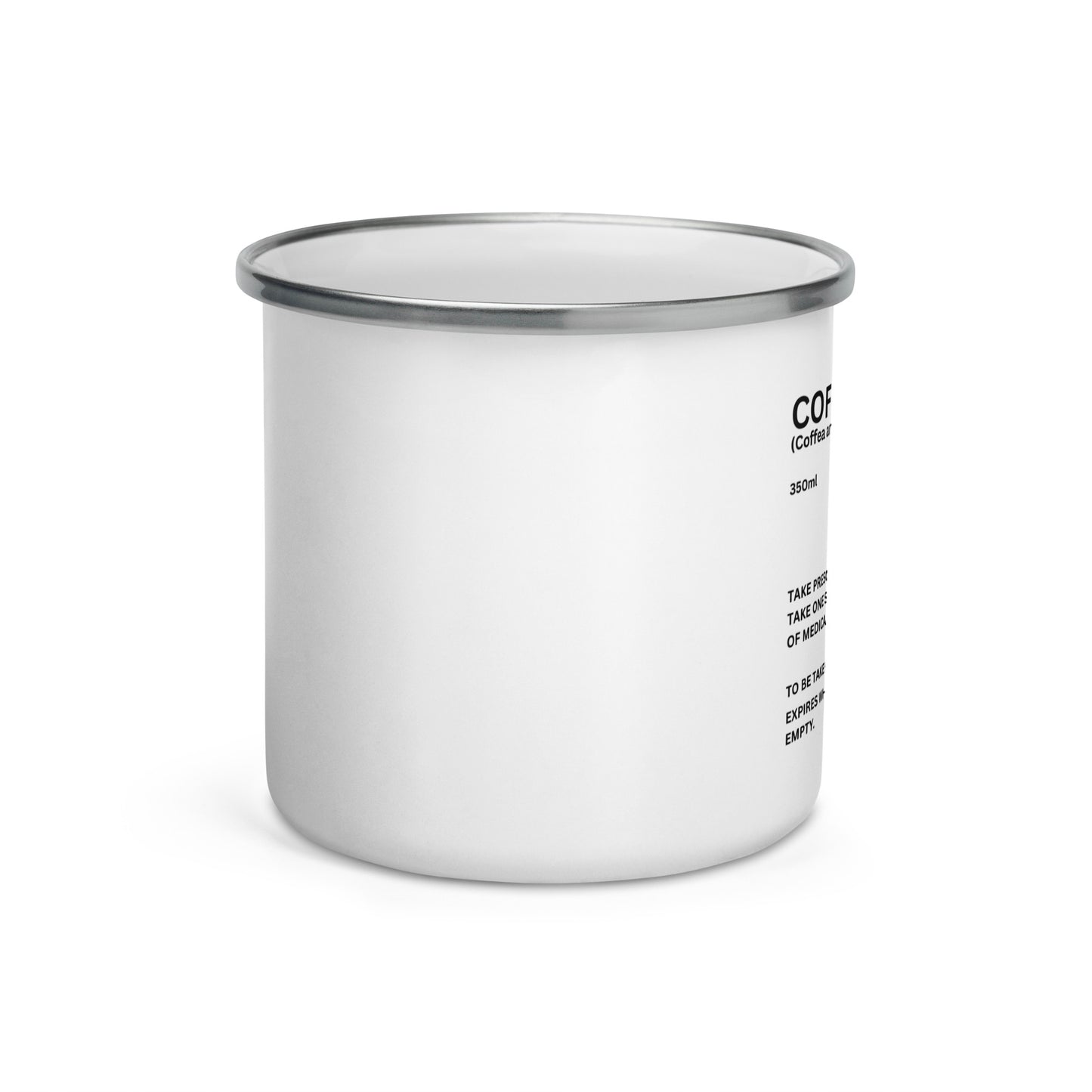 White CaféScript Enamel Mug